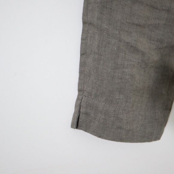 South Street Linen Size 2P High Rise Cropped Pants Tapered Leg Taupe Tan Brown - Picture 9 of 9